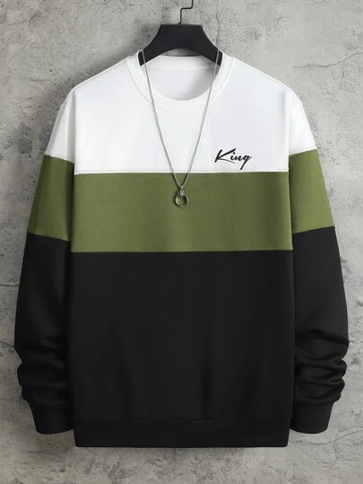 King Pannel Sweatshirt _ Green Black White