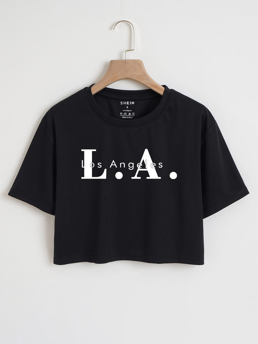 L.A Crop Tee_ Black