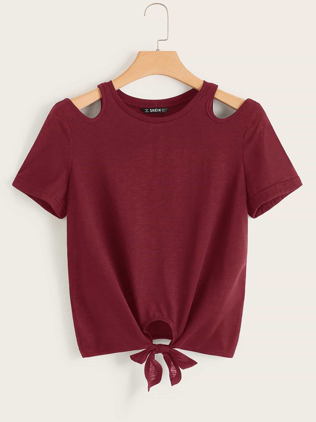Maroon Neck Design Tees