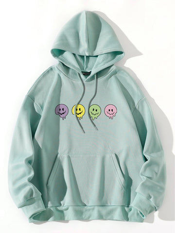 Multi Smiley Hoddie _ Sea Green