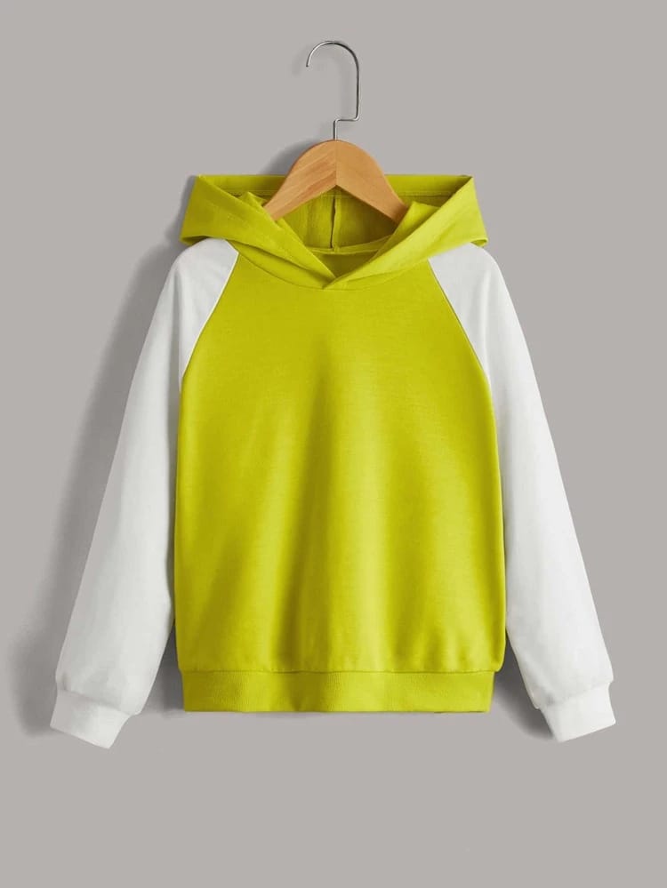 Neon Color Basic Hoddie_ Neon White