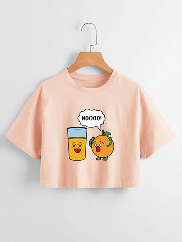 Noo Crop Tee _ Peach