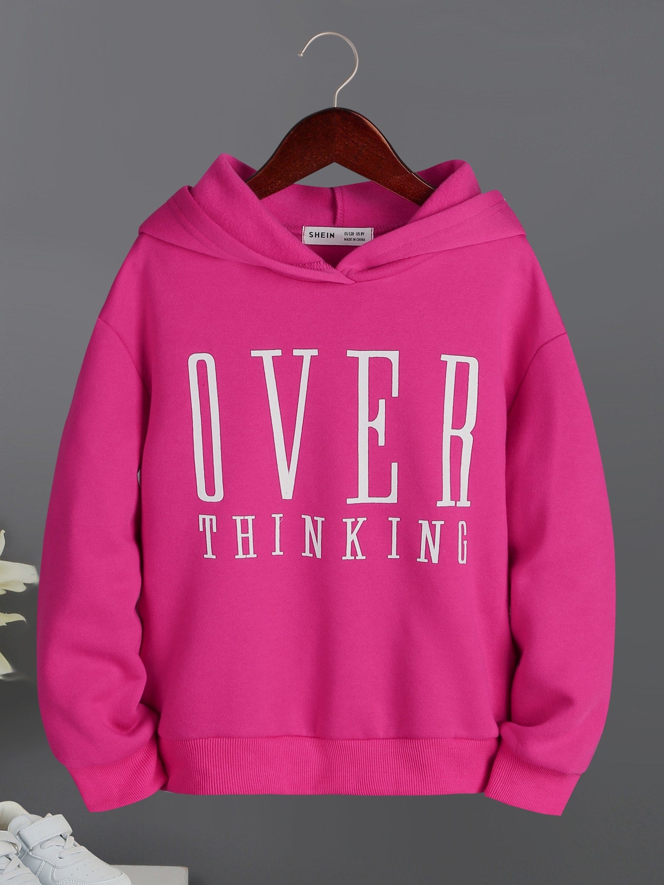Over Thinking Hoddie _ Hot Pink