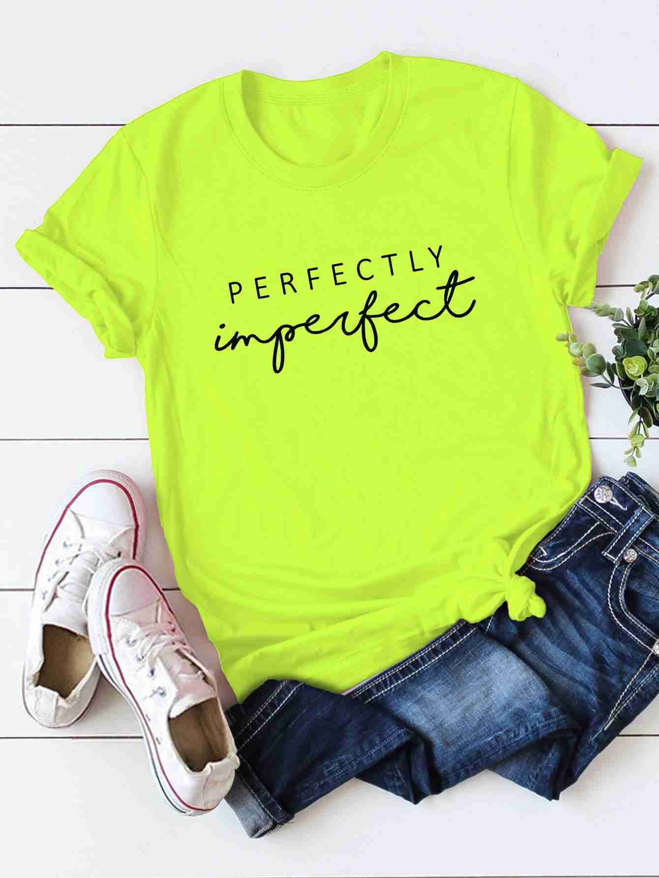 Perfectly Imperfect Neon Green Tees