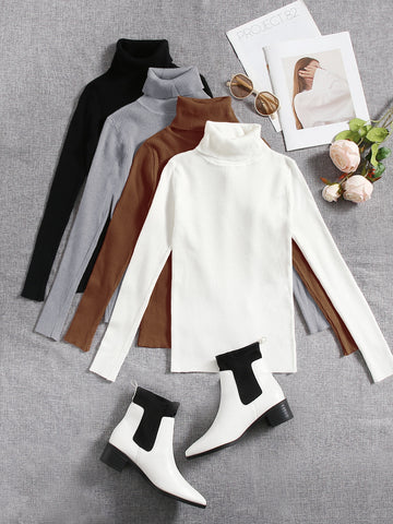 Set of turtle neck_ White Black Brown Grey