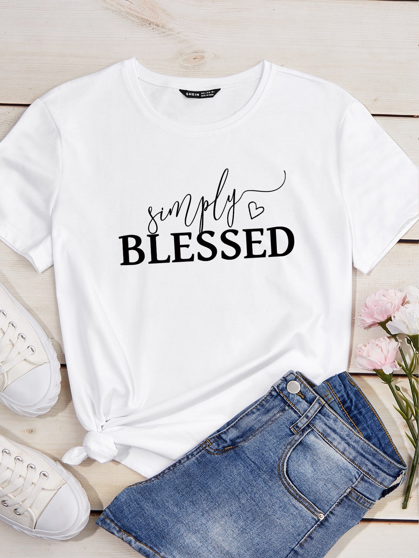 Simply Blessed White Tees