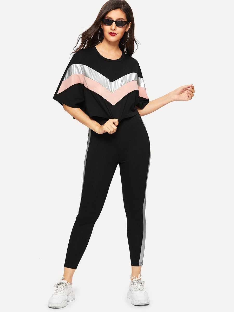 Silver Pink Black Tracksuit