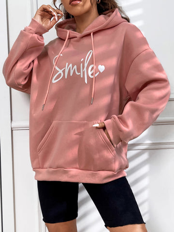 Smile Hoddie _ Dusty Pink
