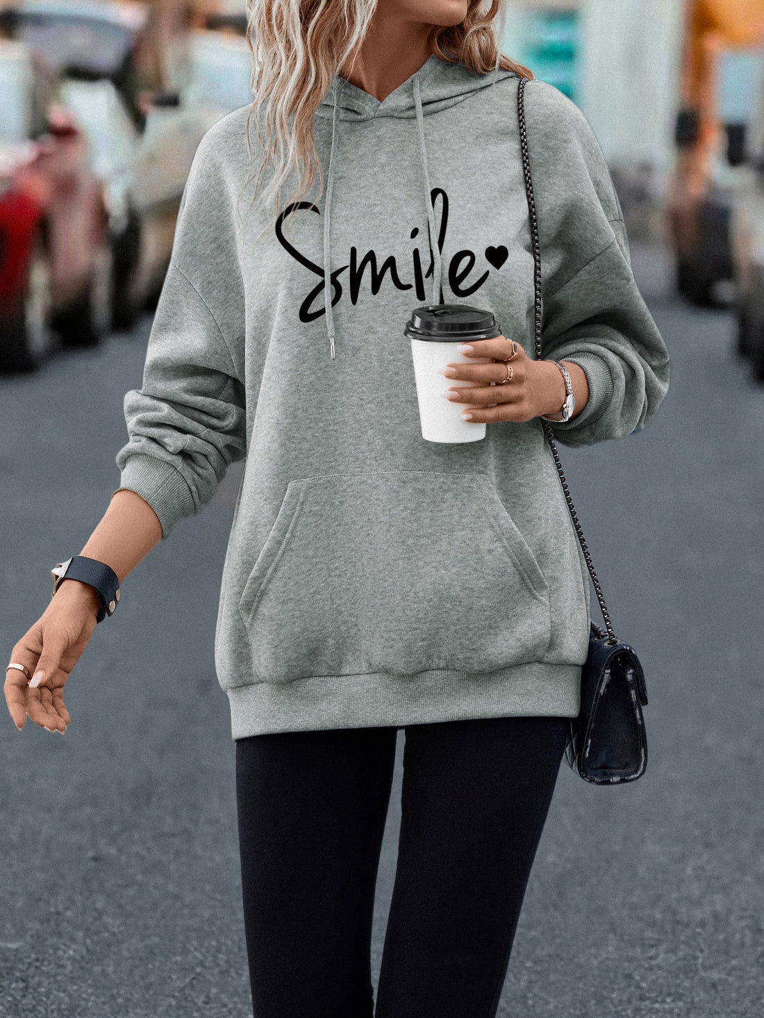 Smile Hoddie _ Grey