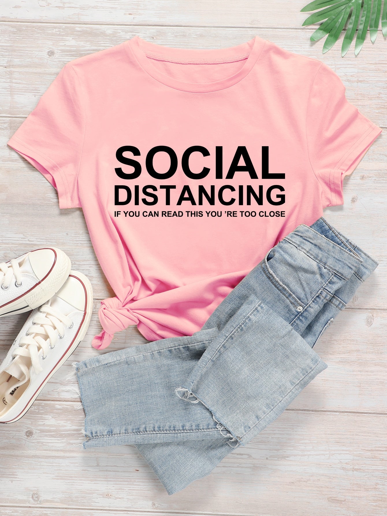 Social Distancing Pink Tees