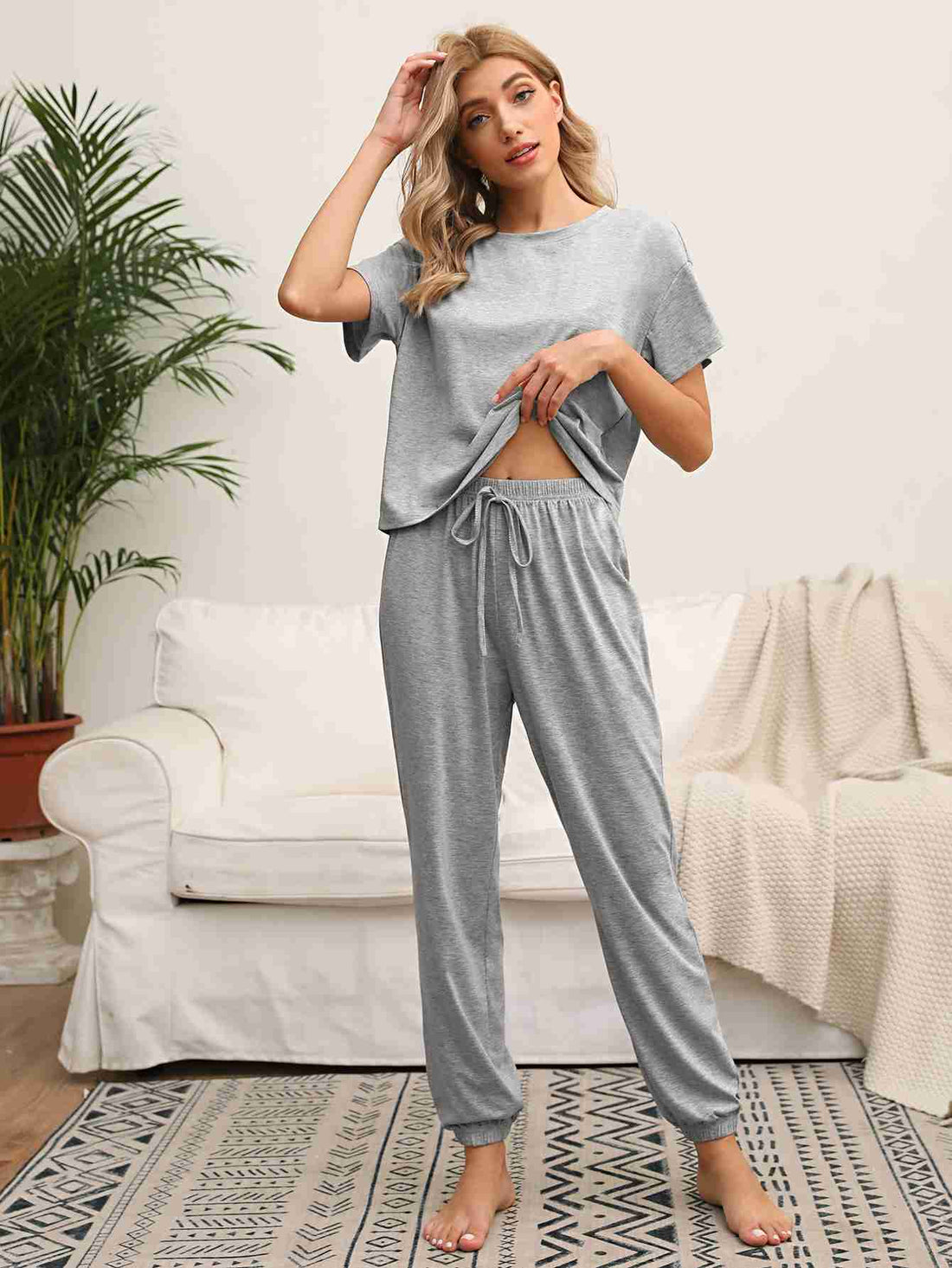 Solid Color PJ Set_ Grey