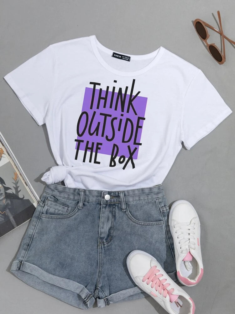 Think Outside The Box Purple Tees