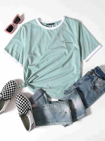 Tomorrow White And Pistachio Tees